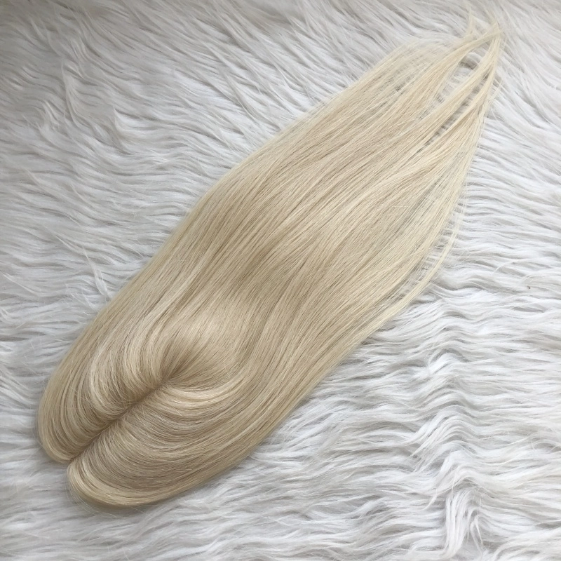 Emeda 4.75*2” Small Full Pu Topper #60 White Color Virgin Human Hair For Women Yr77